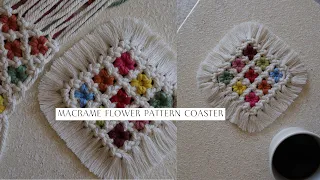 DIY Macrame Flower Pattern Coaster - Macrame Easy Tutorial