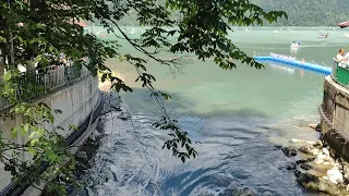 Озеро Рица - 2, куда вода уходит. Абхазия, 31 июля 2021 г.
