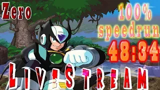 Mega Man X4 - Zero 100% speedrun (LIVE) 48:34