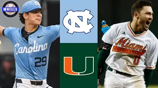 #15 North Carolina vs Miami Highlights (Game 2) | 2024 College Baseball Highlights