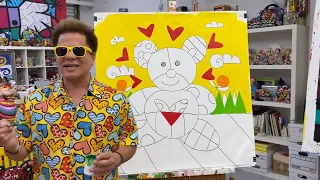 Painting Class with Romero Britto - Aula de Pintura com Romero Britto (Teddy Bear)