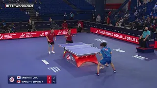 Shibata/Uda vs Wang/Zang | 2021 World Table Tennis Championships Finals | XD | R64