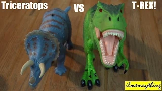 Dinosaur Toys: R/C T-Rex VS Triceratops Dinosaurs Unboxing & Playtime 2 of 2