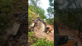 Excavator Cutting Hill | Risky Mountain Rod Construction