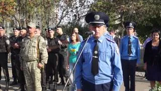 Начальник УМВС у Вінницькій області Ігор Моринець вітає бійців з поверненням додому