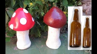 DIY:Как СДЕЛАТЬ ЭКОНОМ ГРИБЫ для САДА. How to MAKE Cement MUSHROOMS for GARDEN