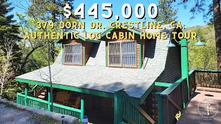 Authentic Log Cabin For Sale In Crestline, CA. Home Tour of 379 Dorn Dr. Near Lake Gregory, CA 2022