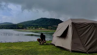 Camping in the rain | Naturehike village 13 | Khaojuk view camping | Rayong | กางเต็นท์กลางสายฝน