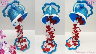 💖Валентинка. Поделка парящая чашка из фоамирана💖Valentine's card. Craft a soaring cup from foamiran.