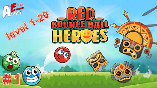 🔴Red Bounce Ball Heroes - Gameplay #1 Level 1-20 + BOSS