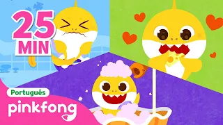 Dia a dia do Bebê Tubarão em Casa | TV | + Completo | Pinkfong, Bebê Tubarão! Canções para Crianças