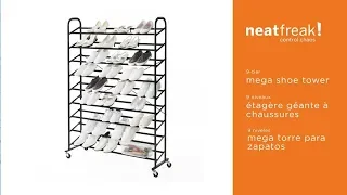 5002 neatfreak 9-Tier Rolling Mega Shoe Tower assembly instructions