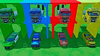🚨LOAD & TRANSPORT ALL POLICE VEHICLES DACIA, AUDI, BMW, FORD with CRAZY MAN TRUCKS! FS22