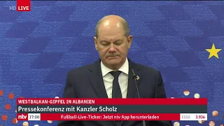 LIVE: Statement von Bundeskanzler Olaf Scholz nach dem Westbalkangipfel