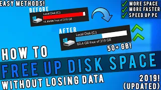 🔧How To Free Up 50+ GB Disk Space Without Losing Any Data ✅ Windows 10| 2019-20!