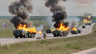 BIG Tragedy! Today 720 Tons of Russian Ammunition Supply Convoy Destroyed by UKRAINE in Crimea