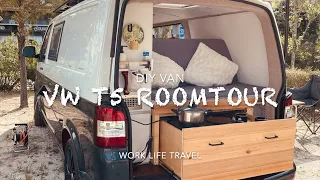 Roomtour VW T5 Campervan - DIY Camper Selbstausbau | Vanille