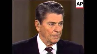 President Ronald Reagan holds a news conference and takes question on the Iran arms and Contra aid c