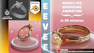 3D Jewelry Diamond real-time shader tutorial Modeling rendering animation EEVEE Blender 3.5