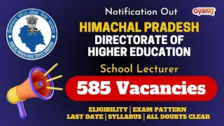 HPPSC Notification 2023 Out | 585 Posts School Lecturer Recruitment | HPPSC Latest Notification 2023