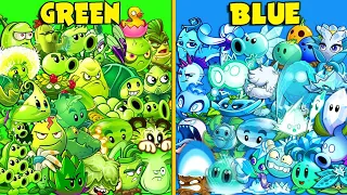 Pvz 2 - All Plants Team GREEN vs BLUE Battlez - Who Will Win?