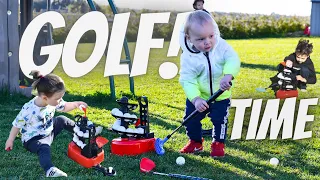 🏌️ Kids playing backyard GOLF ⛳