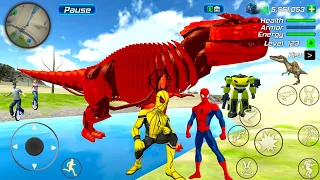 Spider Rope Frog Ninja Hero Driving Robot Car Dino Transformers Open World SIM - Android Gameplay.