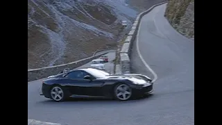 Roaring Ferrari Testing on Stelvio almost Crash !!