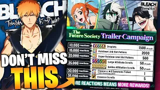 DO THIS FOR A FREE CHOOSE A 6★ SUMMON TICKET! FUTURE SOCIETY TRAILER CAMPAIGN! Bleach: Brave Souls!