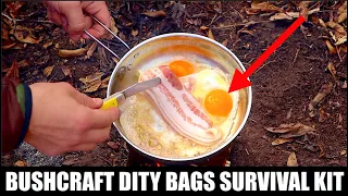 Bushcraft Dity Bag Survival Kit - Bacon and Eggs - Coffee - Camp Craft Skills!