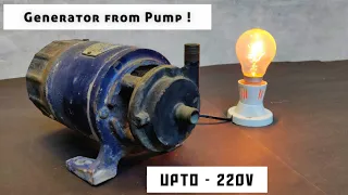 DIY 220v Electric Dynamo Generator from Pump Motor 300 Watts