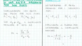 Come determinare il coefficiente angolare di una retta passante per due punti