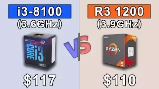 Intel Core i3 8100 (3.6GHz) vs RYZEN 3 1200 OC (3.9GHz)