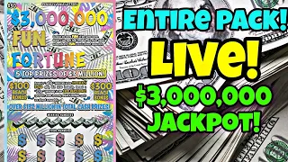 The Entire Pack 🔴 Pa Lottery $30 Fun Fortune Scratch Off Tickets | Live Stream #lottery