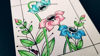 Zentangle Floral Pattern 'Cyclamen' | Art Therapy #185 | Easy Drawing | Easy Zentangle Art Lesson