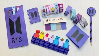 How to make BTS Stationery set at home / BTS DIY / BTS Stationery / Save money by doing this at home