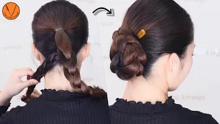 [U pin & hair tie] Easy long braid hair arrangement without wrapping