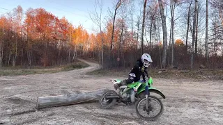 Training for enduro riding. Log crossing and pivot turns