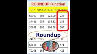 roundup function in excel