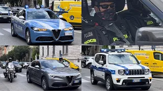 PRESIDENTE TAGIKISTAN EMOMALI RAHMON SCORTA POLIZIA DI STATO + NOCS IN VISITA A ROMA