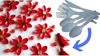 #DIY wall decor Using PLASTIC SPOON | plastic craft idea | best out of waste | reuse | Spoon Crafts