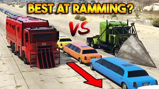 GTA 5 ONLINE : PHANTOM WEDGE VS BRICKADE 6X6 (WHICH IS BEST AT RAMMING?)