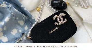 DIY Chanel bag with the Chanel holiday gift set pouch 🤎 #diy #chanelbag #unboxing