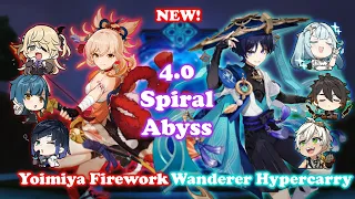 NEW 4.0 Spiral Abyss - Yoimiya Firework & Wanderer Hypercarry| Genshin Impact