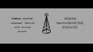 Numbers station 10330 kHz heard on April 29, 2021 15:31 UTC.