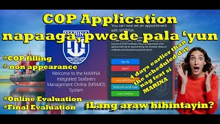 COP APPLICATION ilang araw aabutin o hihintayin | MARINA MISMO