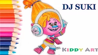 How to draw DJ SUKI from Trolls