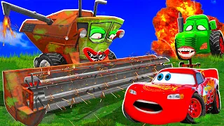 Lightning McQueen and Mater vs ZOMBIE FRANK Pixar cars Zombie apocalypse in  BeamNG.drive