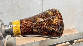 Pine Cones Woodturning Transformation into Magical Vase