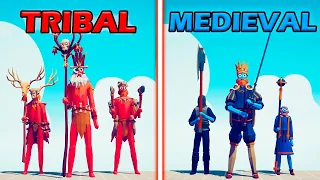 TRIBAL TEAM vs MEDIEVAL TEAM - Totally Accurate Battle Simulator | TABS